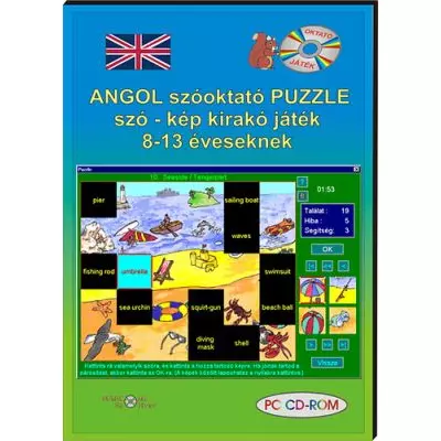 Angol szóoktató puzzle szó–kép kirakó játék 8-13 éveseknek (CD-ROM) 