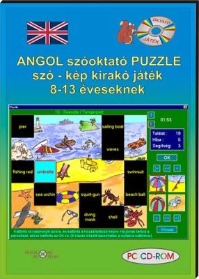 Angol szóoktató puzzle szó–kép kirakó játék 8-13 éveseknek (CD-ROM) 
